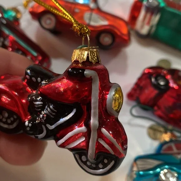 Department 56 blown glass Christmas 6 🚘 car 🚗 German vintage tree 🌲 ornaments - Picture 13 of 16